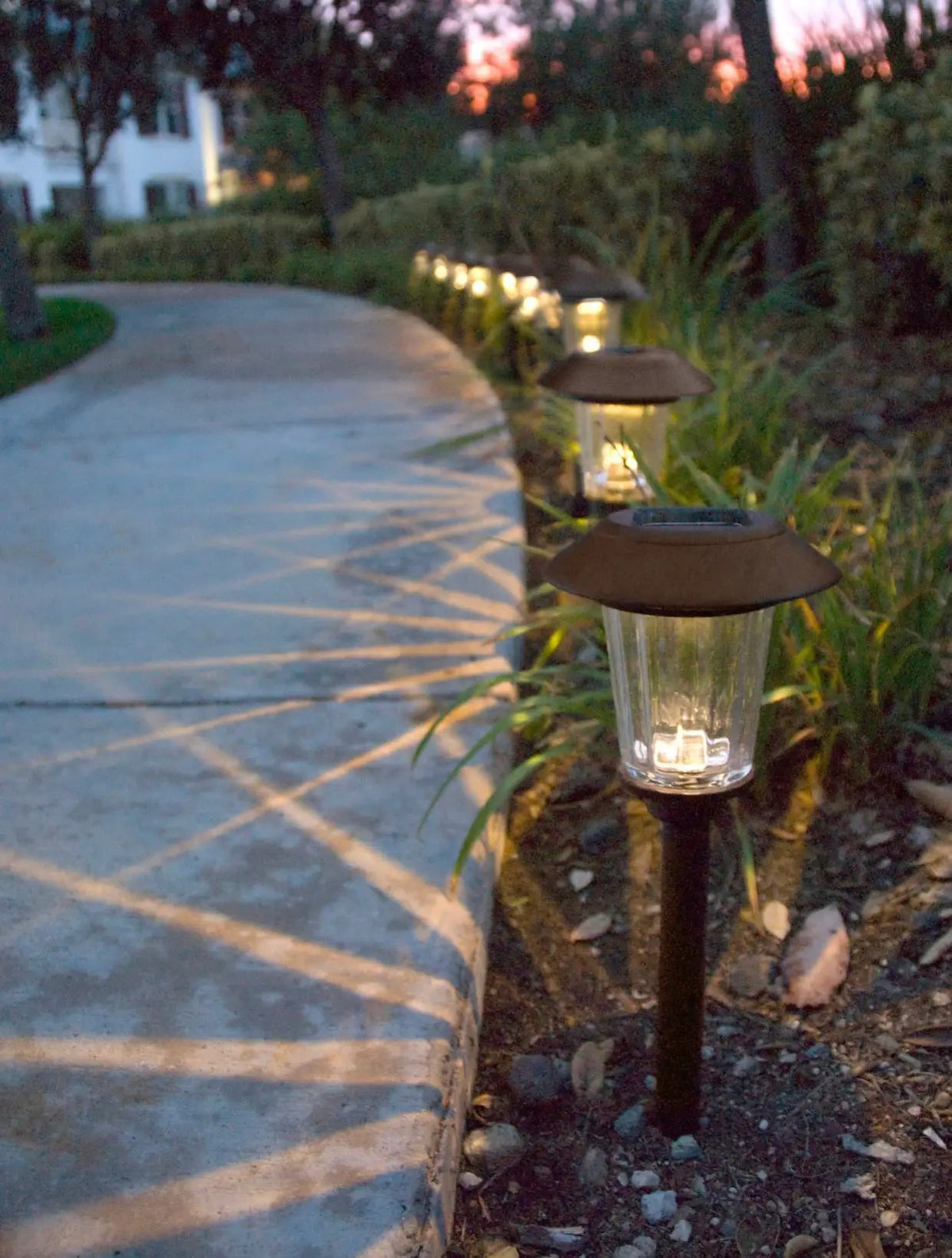 SmartYard Bronze 8-Piece Large Solar Pathway Lights - Changing Color Model SGL-13119 by Outdoor Solar Outlet