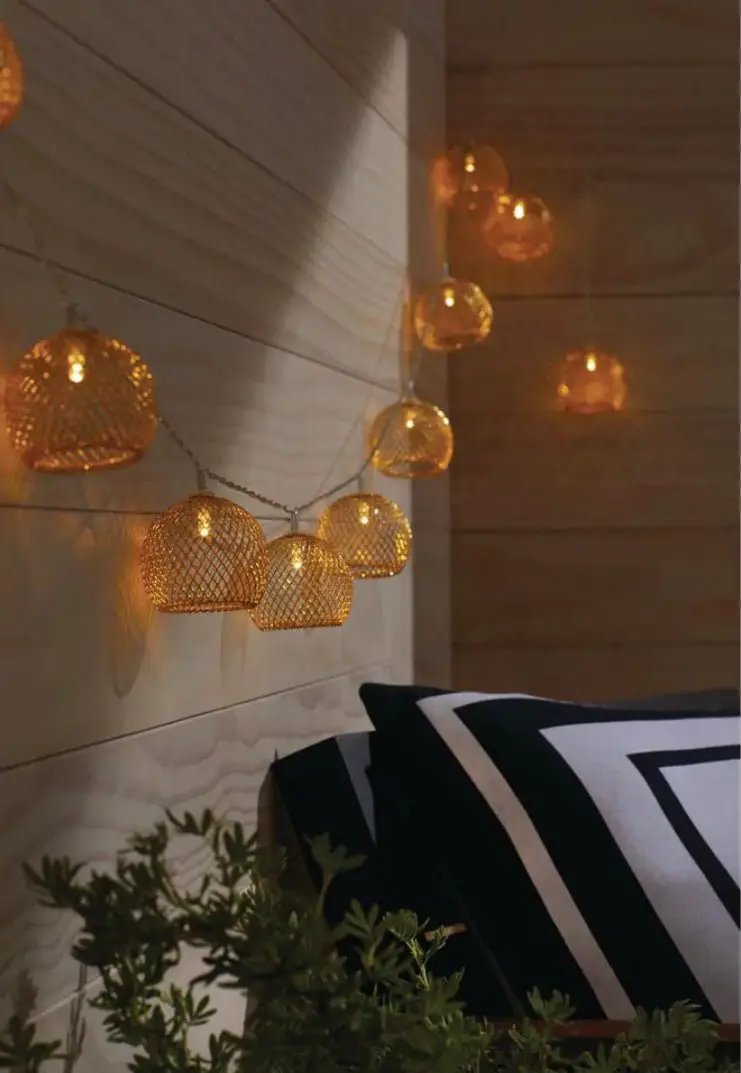 SmartYard Indoor 12 ft. Battery Operated Metal Integrated LED String Lights (10-Light) by Outdoor Solar Outlet