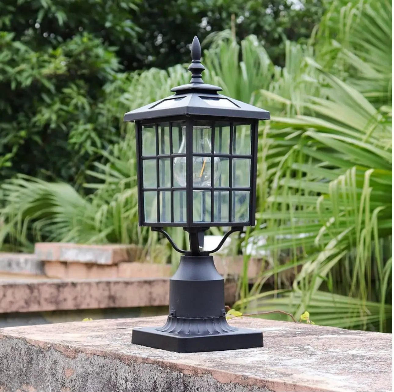 SmartYard LED Cast Aluminum Solar Post Light Fixture with 3-Inch Fitter Base for Outdoor Garden Post Pole Mount by Outdoor Solar Outlet