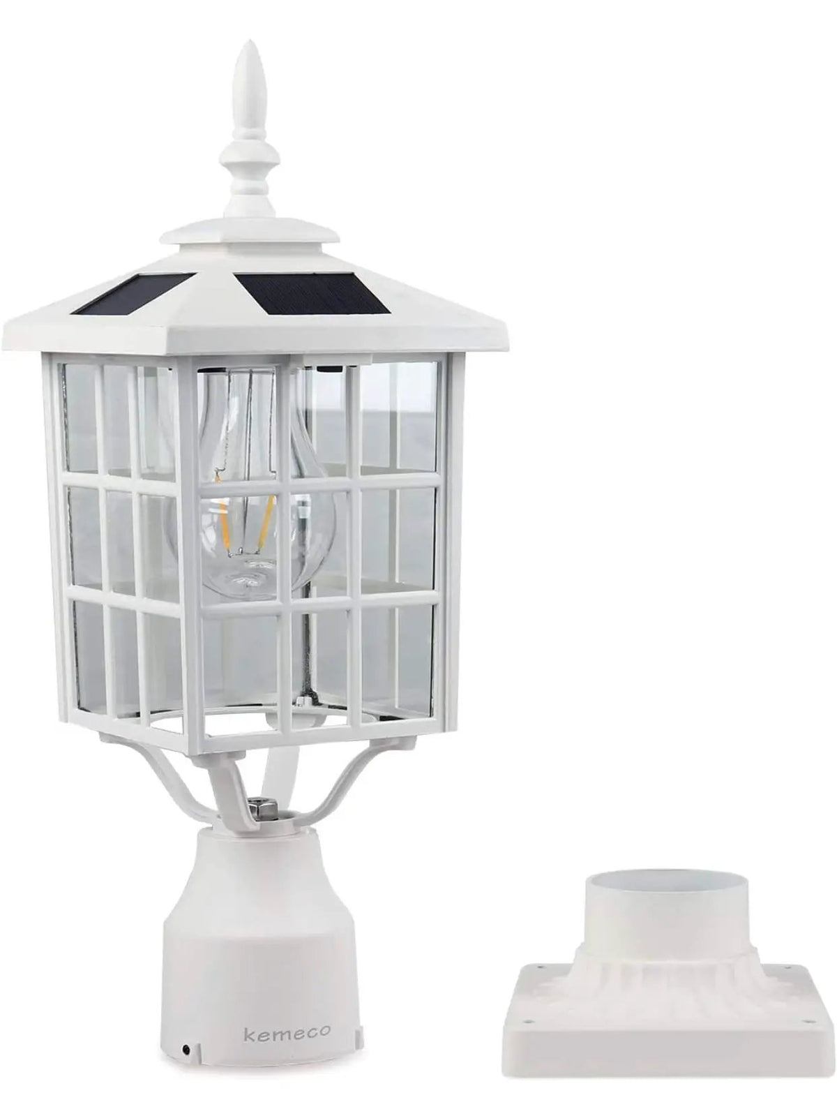SmartYard LED Cast Aluminum Solar Post Light Fixture with 3-Inch Fitter Base for Outdoor Garden Post Pole Mount by Outdoor Solar Outlet