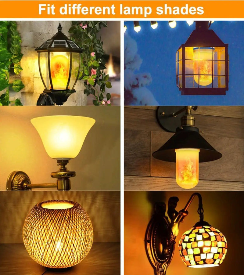 SmartYard LED Flame Light Bulb, 4 Modes Flickering Light Bulbs with Upside Down Effect (4-Pack) by Outdoor Solar Outlet