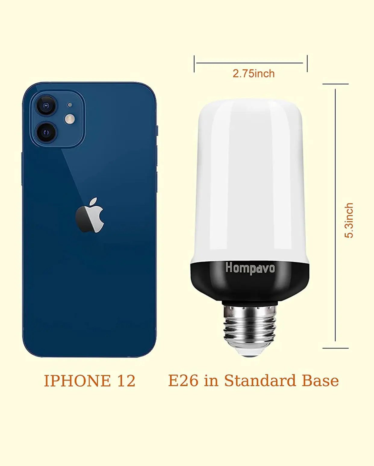 SmartYard LED Flame Light Bulb, 4 Modes Flickering Light Bulbs with Upside Down Effect (4-Pack) by Outdoor Solar Outlet