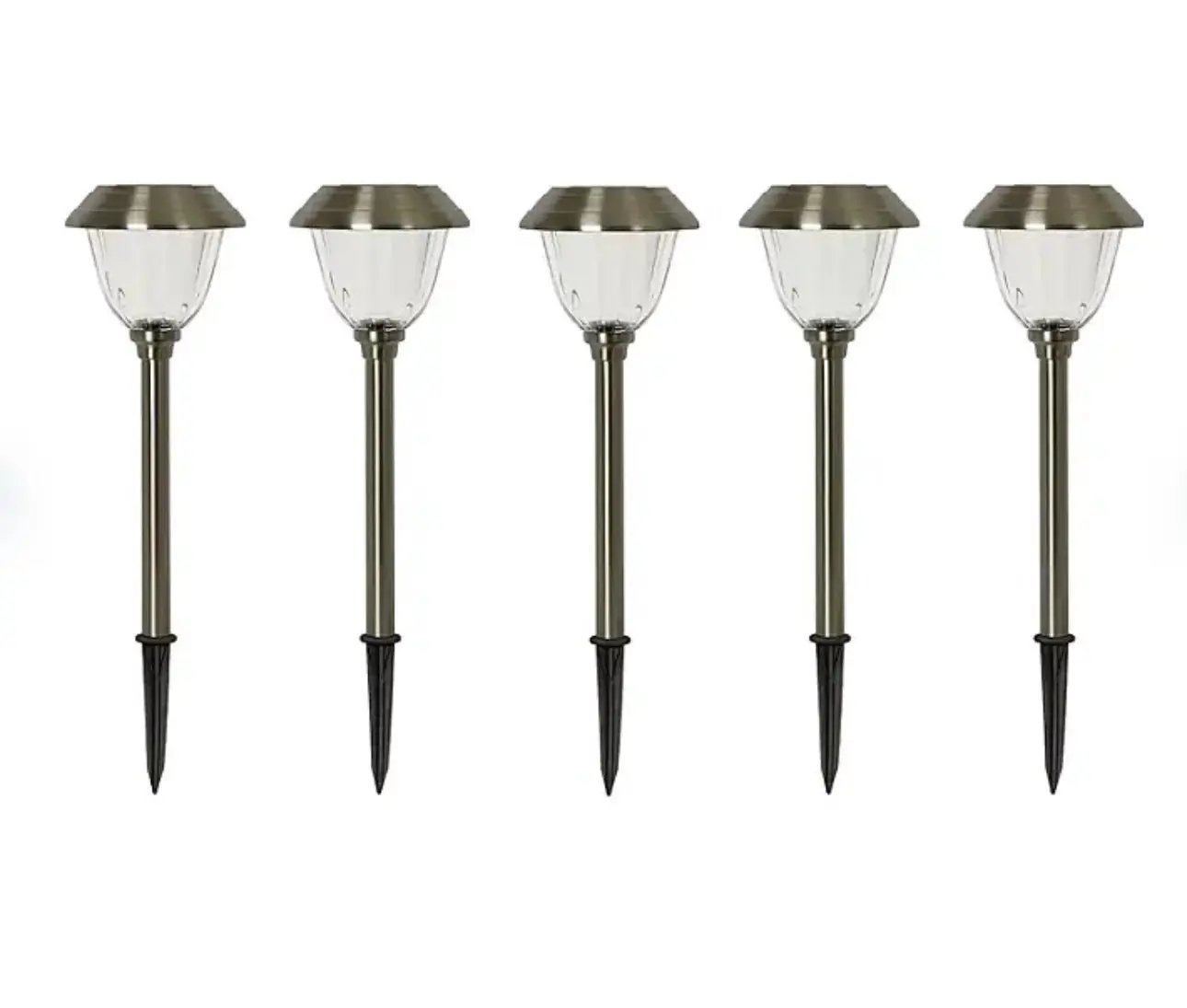 Enerigizer 10 Pack Solar Pathway LED Lights Outdoor 15 Lumen-Stainless Steel(Silver) by Outdoor Solar Outlet