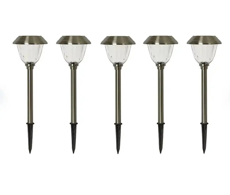Enerigizer 10 Pack Solar Pathway LED Lights Outdoor 15 Lumen-Stainless Steel(Silver) by Outdoor Solar Outlet