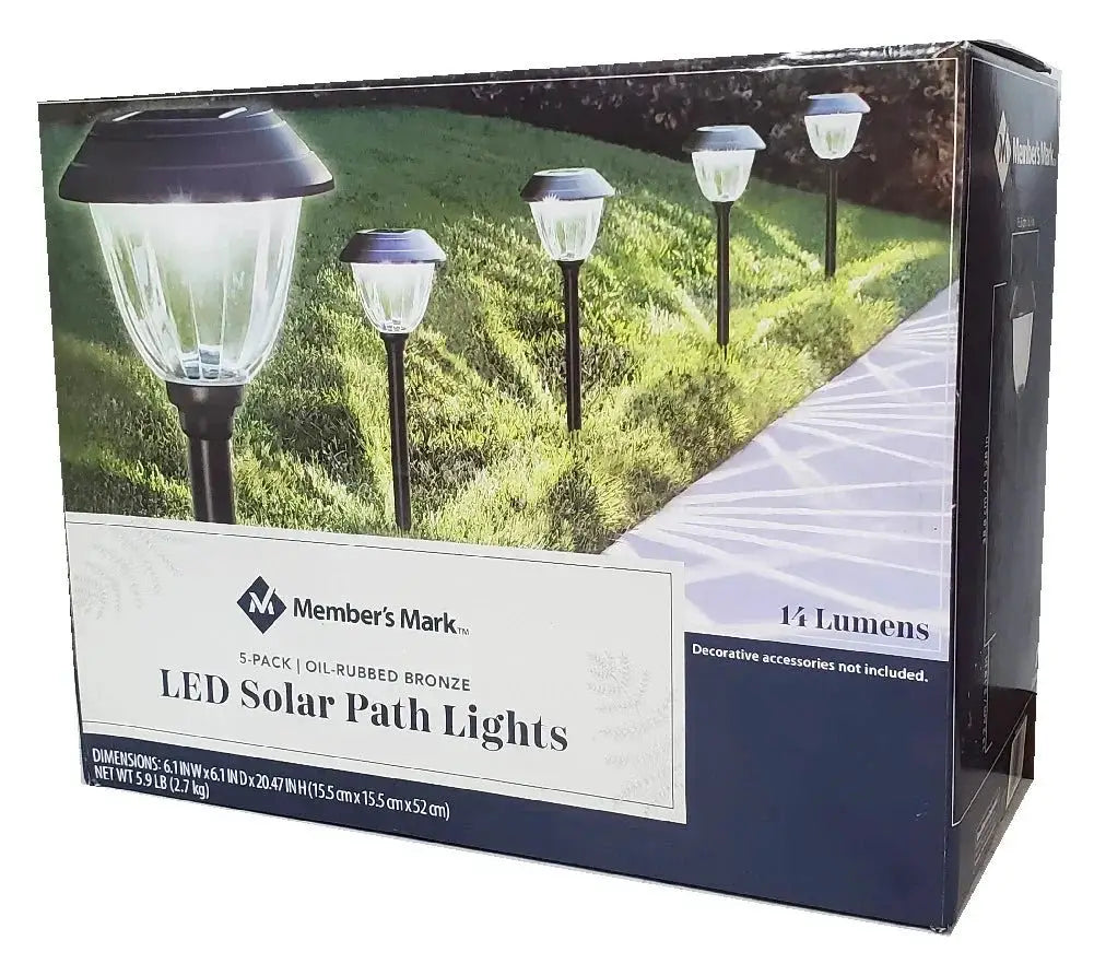 SmartYard (Member’s Mark) 5-Pack Oil-Rubbed Bronze LED Solar Path Lights by Outdoor Solar Outlet