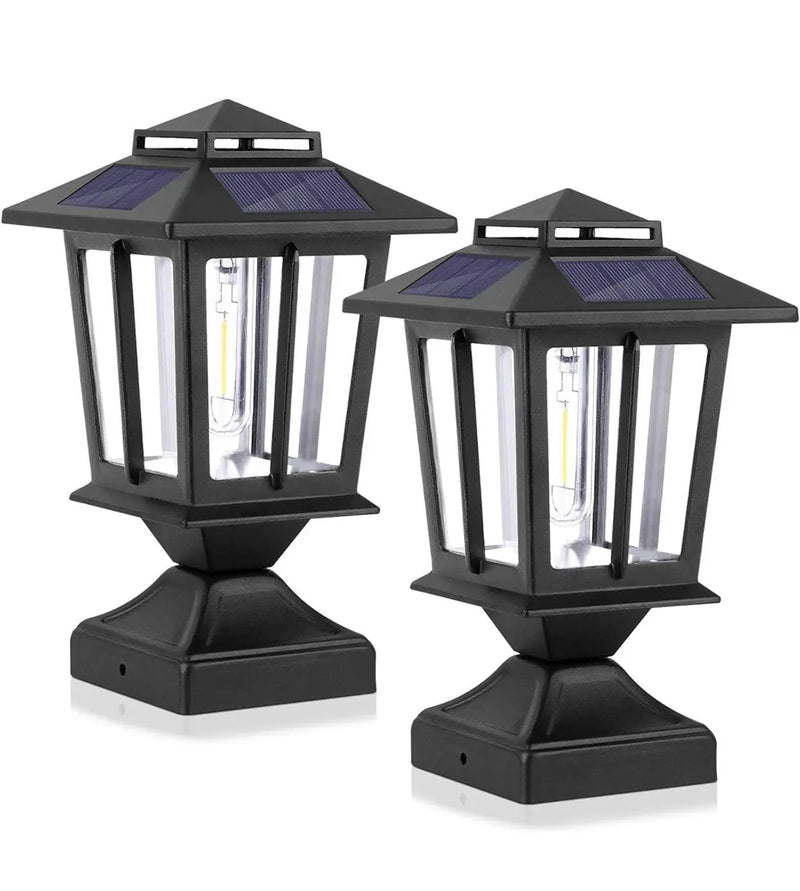 SmartYard Metal Solar Post Lights 4X4 Outdoor, Waterproof Fence Post Lights 2 Pack by Outdoor Solar Outlet