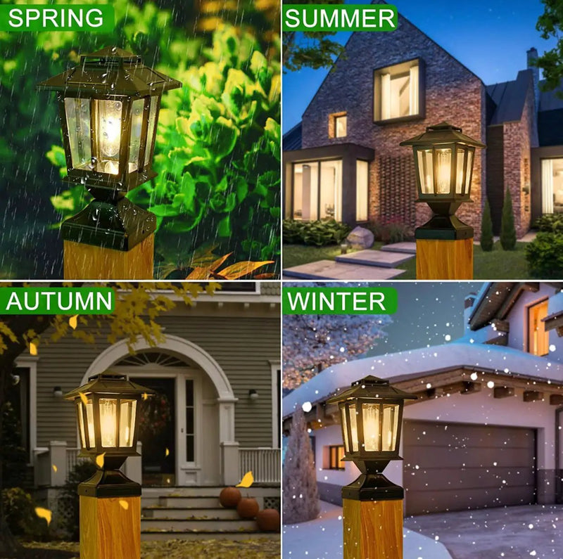 SmartYard Metal Solar Post Lights 4X4 Outdoor, Waterproof Fence Post Lights 2 Pack by Outdoor Solar Outlet