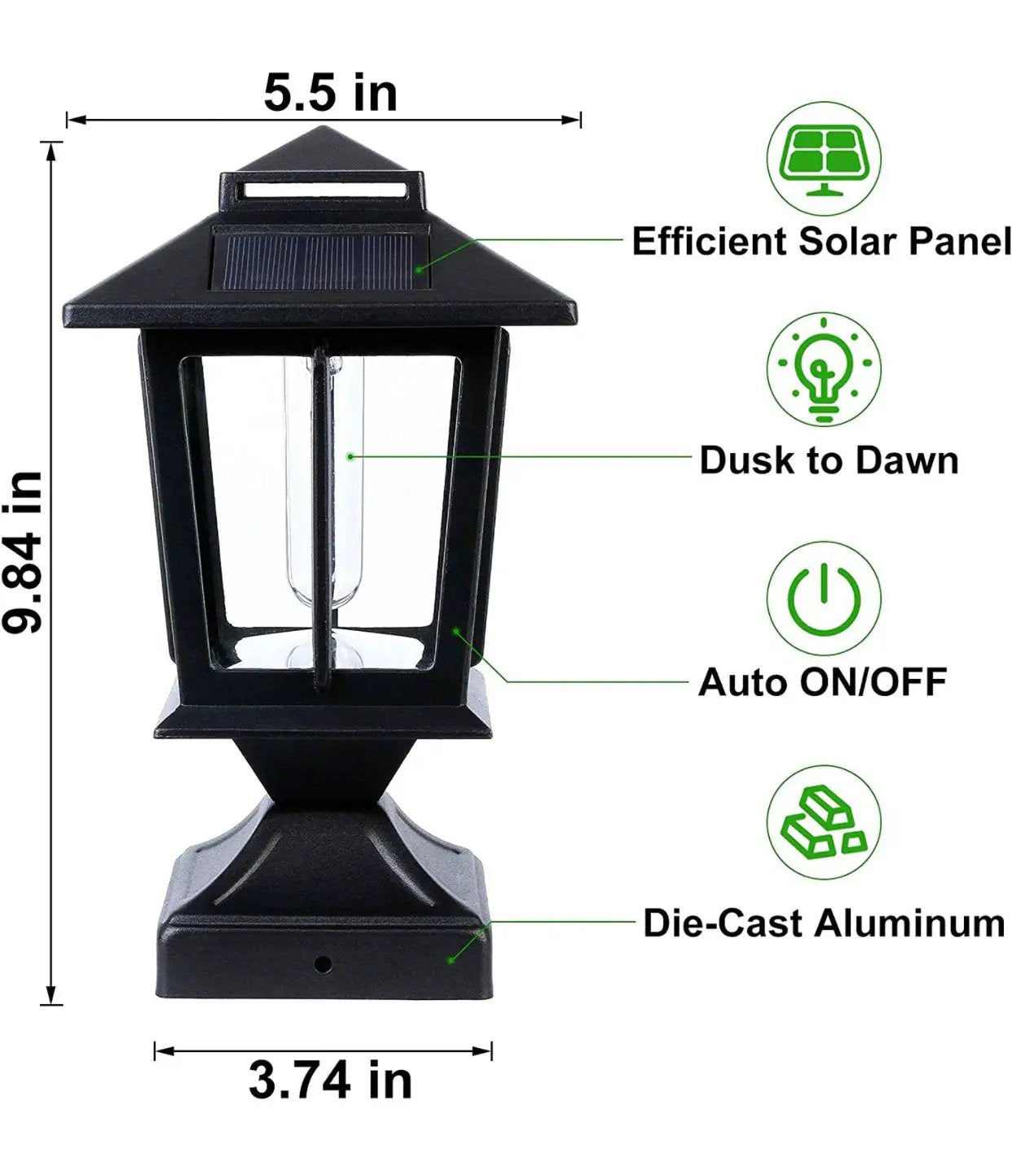 SmartYard Metal Solar Post Lights 4X4 Outdoor, Waterproof Fence Post Lights 2 Pack by Outdoor Solar Outlet