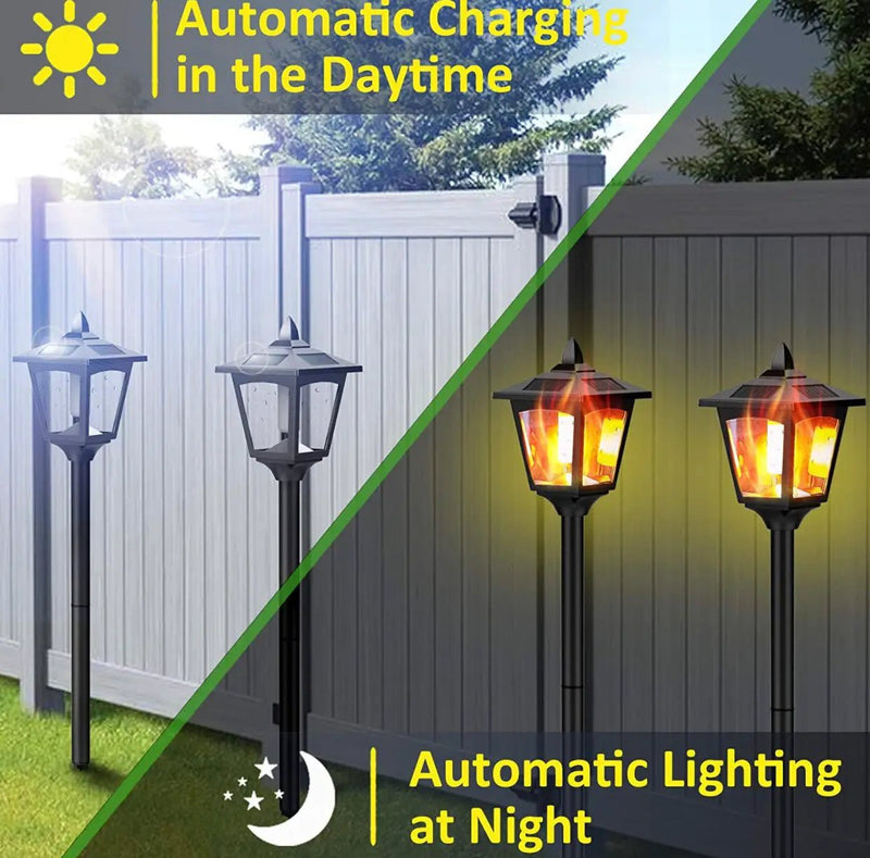 SmartYard Solar Garden Lights - Torches Outdoor Patio Decor Lighting 43" Flames Post Fence Lamps - 2 Pack by Outdoor Solar Outlet