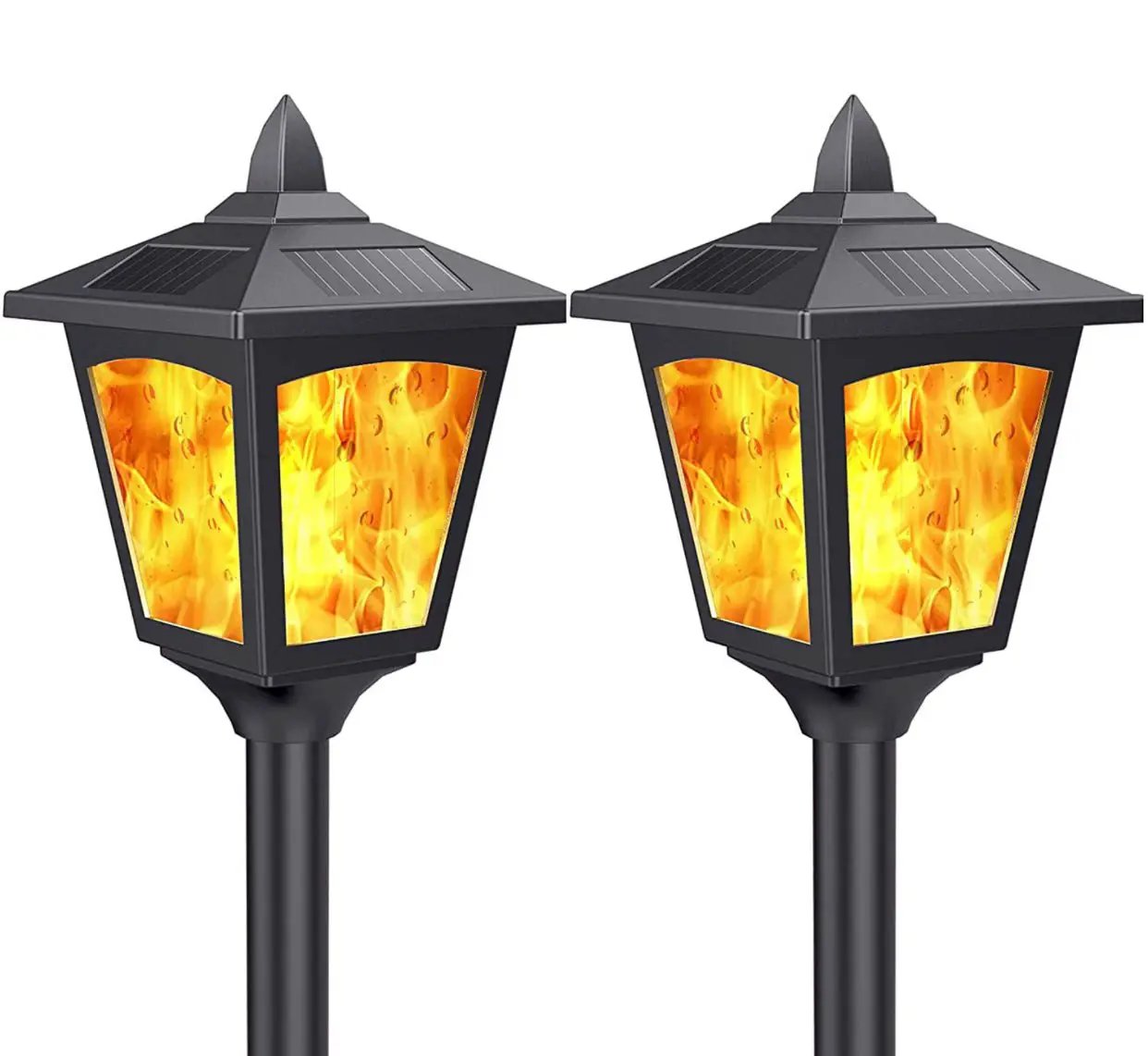 SmartYard Solar Garden Lights - Torches Outdoor Patio Decor Lighting 43" Flames Post Fence Lamps - 2 Pack by Outdoor Solar Outlet