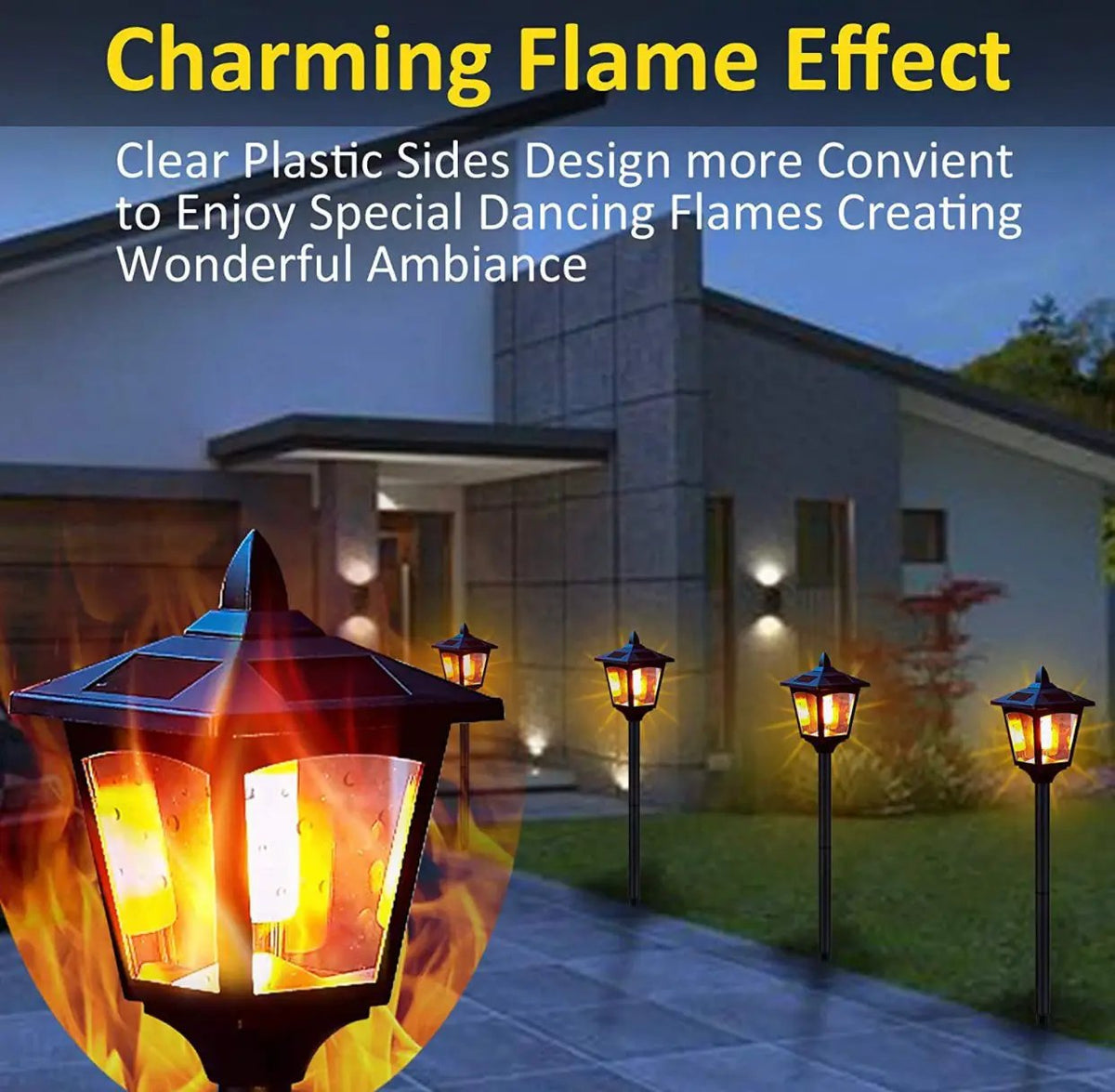 SmartYard Solar Garden Lights - Torches Outdoor Patio Decor Lighting 43" Flames Post Fence Lamps - 2 Pack by Outdoor Solar Outlet
