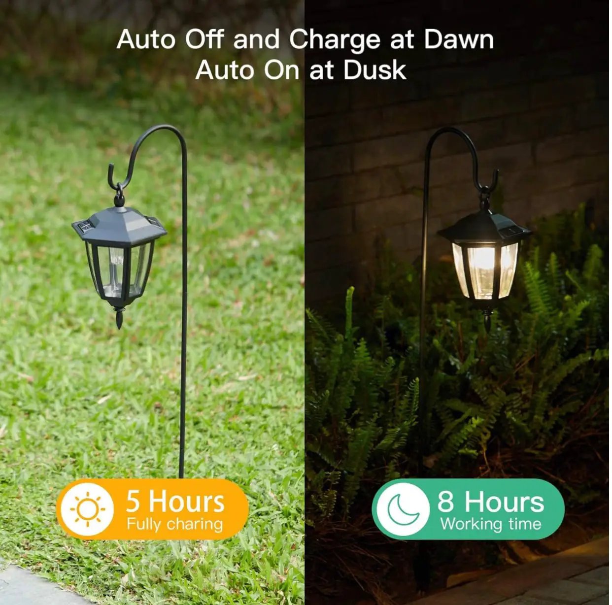 SmartYard Solar Hanging Lights Dual Use Shepherd Hook Lights Outdoor, 4 Pack by Outdoor Solar Outlet