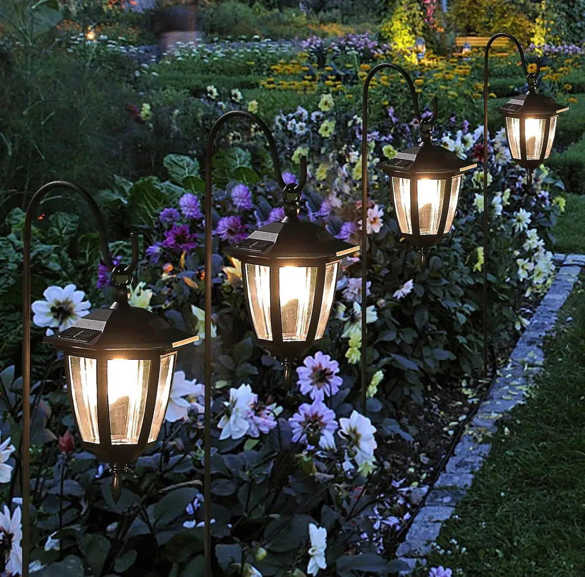 SmartYard Solar Hanging Lights Dual Use Shepherd Hook Lights Outdoor, 4 Pack by Outdoor Solar Outlet