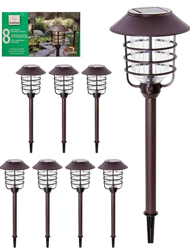 Smartyard Solar LED Large Pathway Lights Oil Rubbed Bronze 8-Pk by Outdoor Solar Outlet