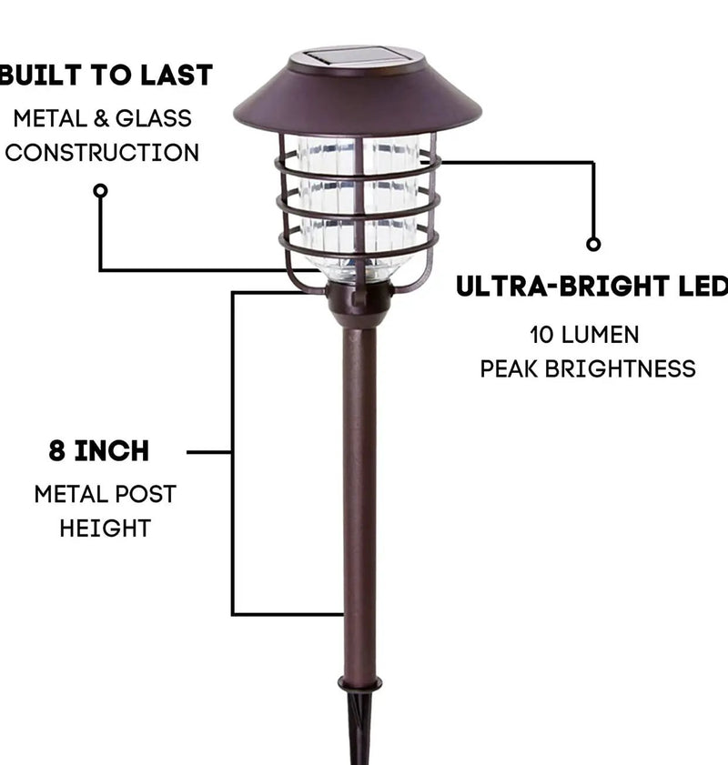 Smartyard Solar LED Large Pathway Lights Oil Rubbed Bronze 8-Pk by Outdoor Solar Outlet