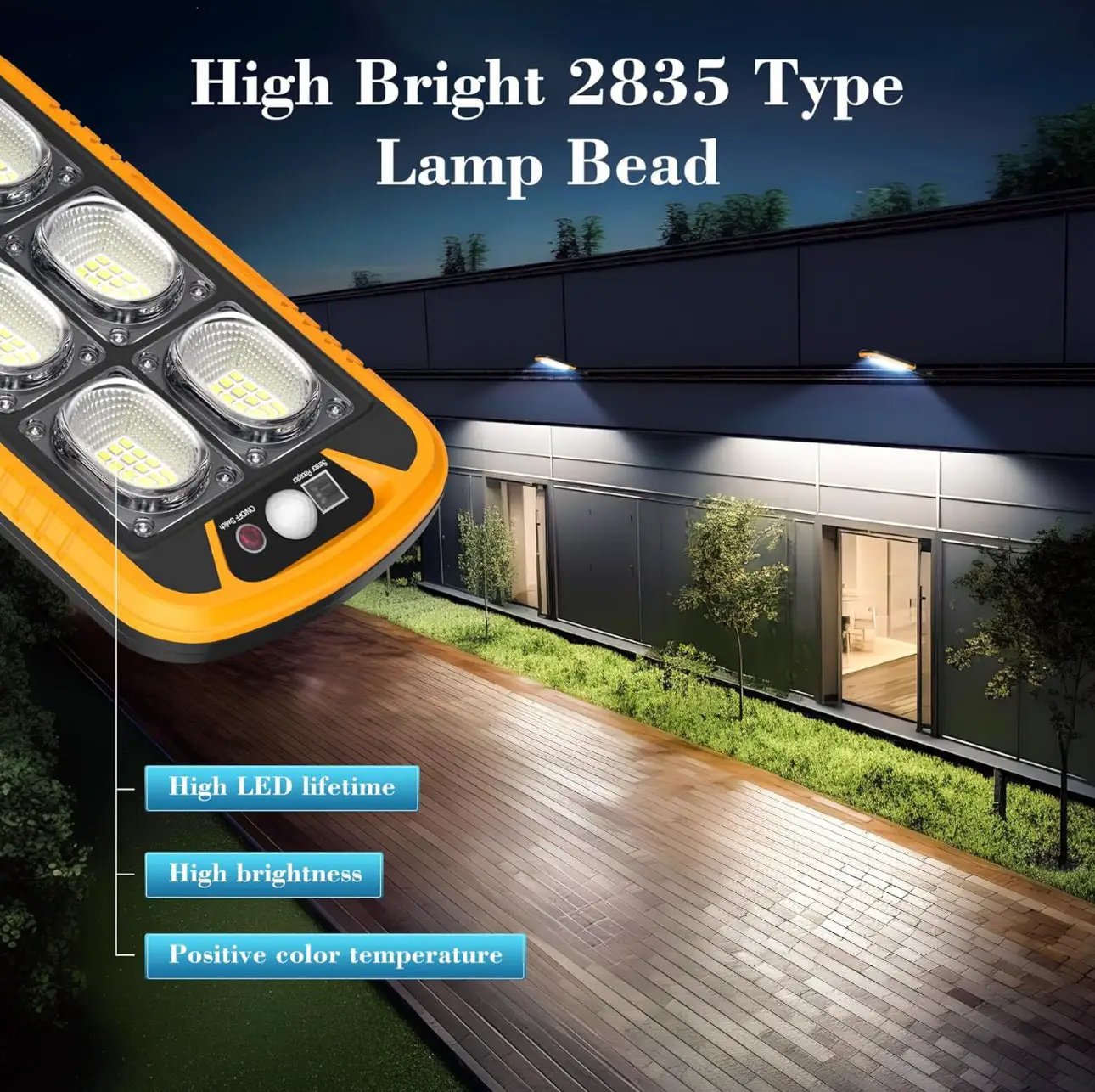 SmartYard Solar Lights Outdoor Motion Sensor Light, 7000K Solar Street Lights with Remote Control, Dusk to Dawn Flood Light Outdoor, IP65 Waterproof Security Light (4 Packs) by Outdoor Solar Outlet