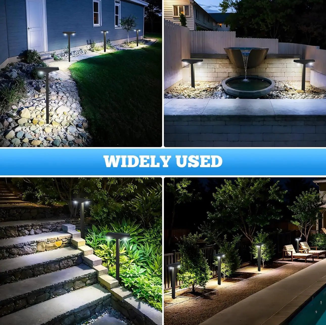 SmartYard Solar Modern Pathway Lights, 4 Pack -15 Lumen by Outdoor Solar Outlet