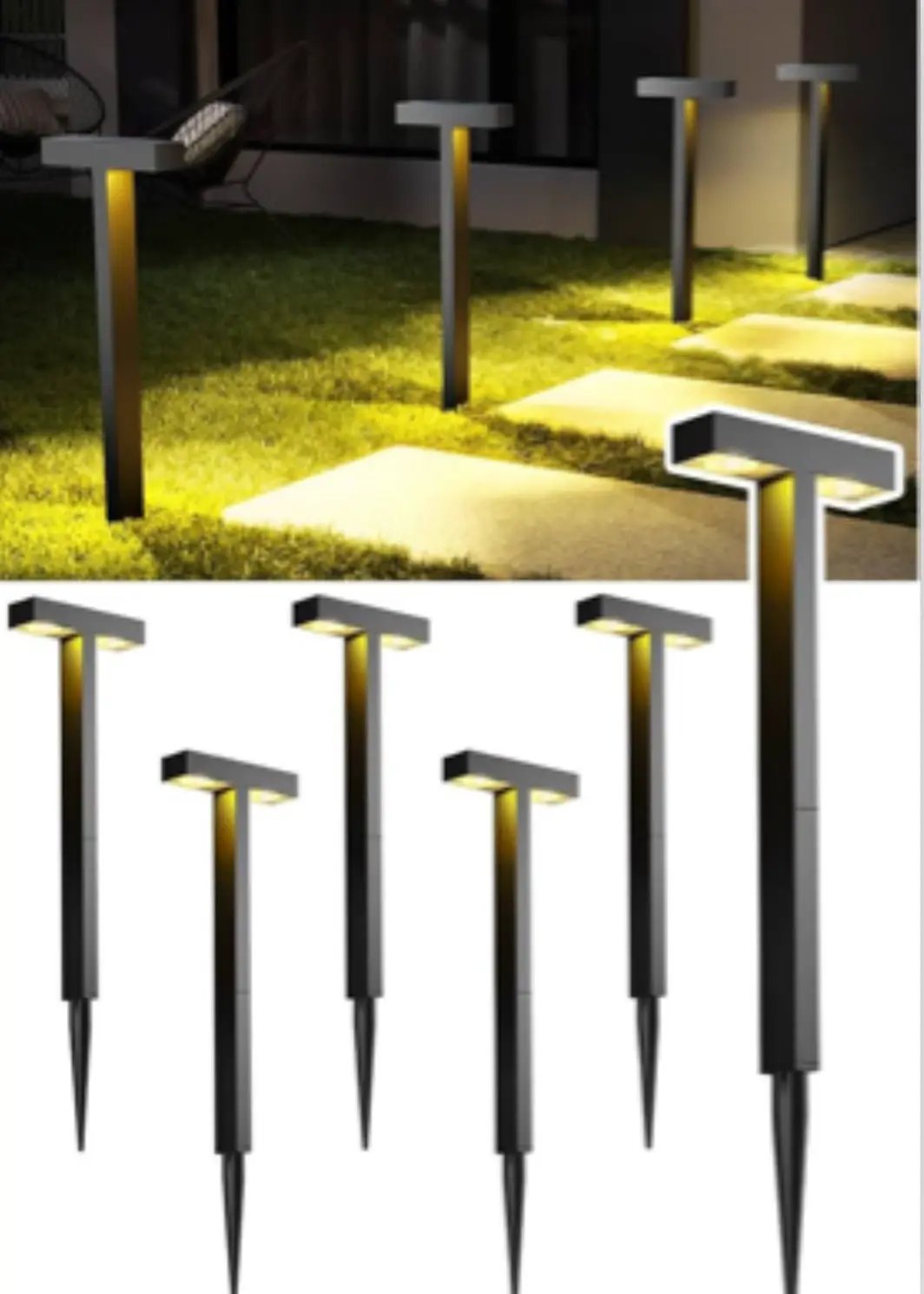 SmartYard Solar Modern Pathway Lights, 4 Pack -15 Lumen by Outdoor Solar Outlet