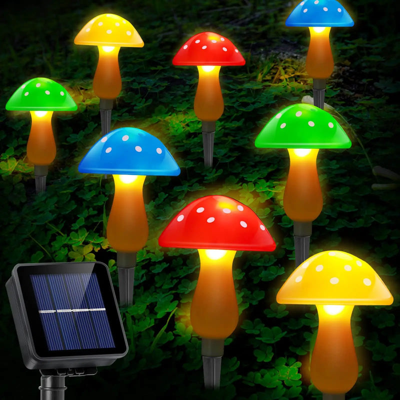 SmartYard Solar Mushroom Landscape Accent Light, 8 Modes And Set of 8 Pack by Outdoor Solar Outlet