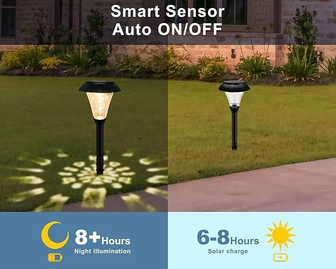 SmartYard Solar Pathway LED Lights -12 Pack (Warm White) by Outdoor Solar Outlet