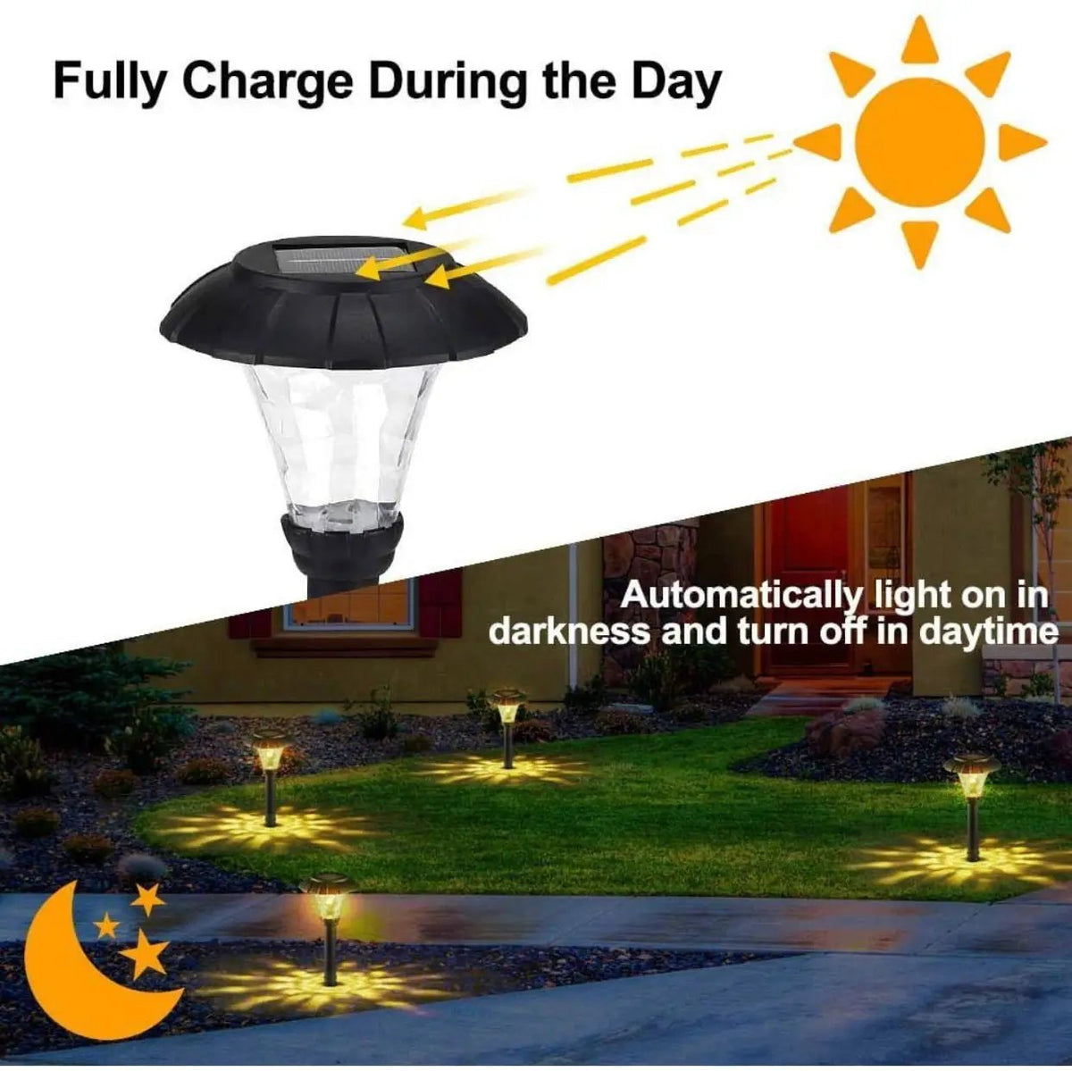 SmartYard Solar Pathway LED Lights -12 Pack (Warm White) by Outdoor Solar Outlet