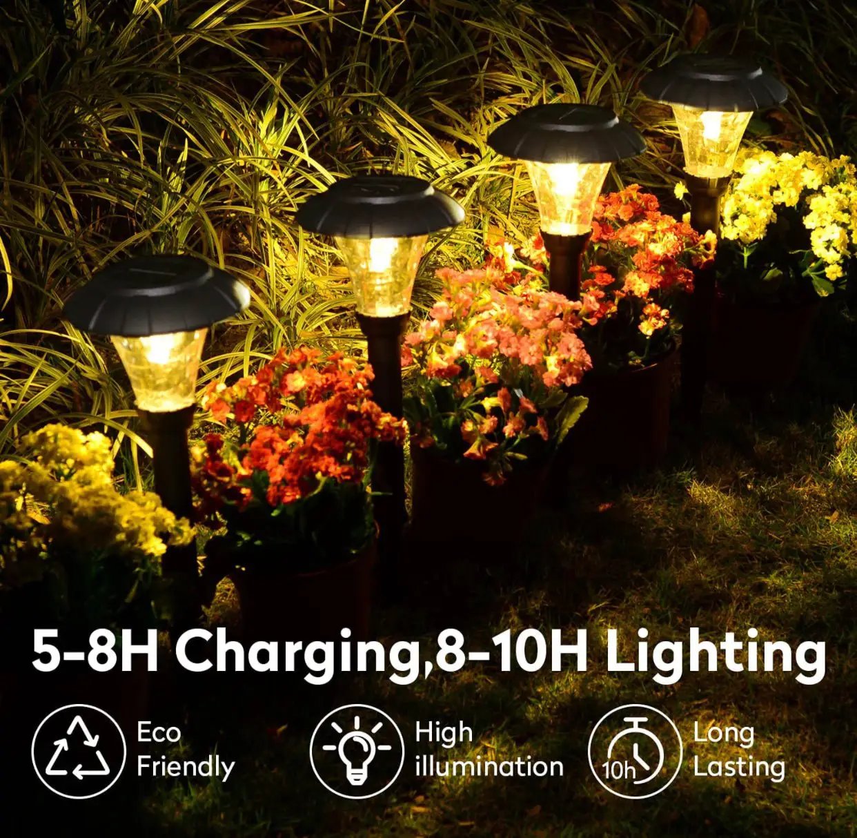 SmartYard Solar Pathway LED Lights -12 Pack (Warm White) by Outdoor Solar Outlet