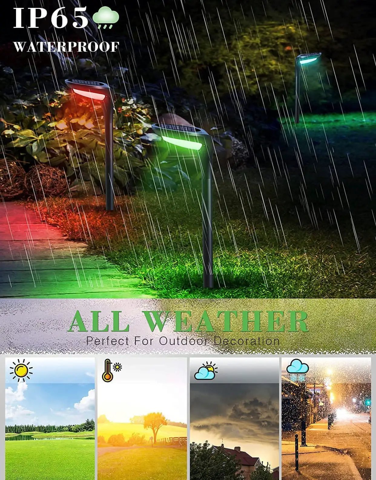 SmartYard Solar Pathway Lights, 4-Pack Color Glow LED Landscape Lighting-20 Lumen by Outdoor Solar Outlet
