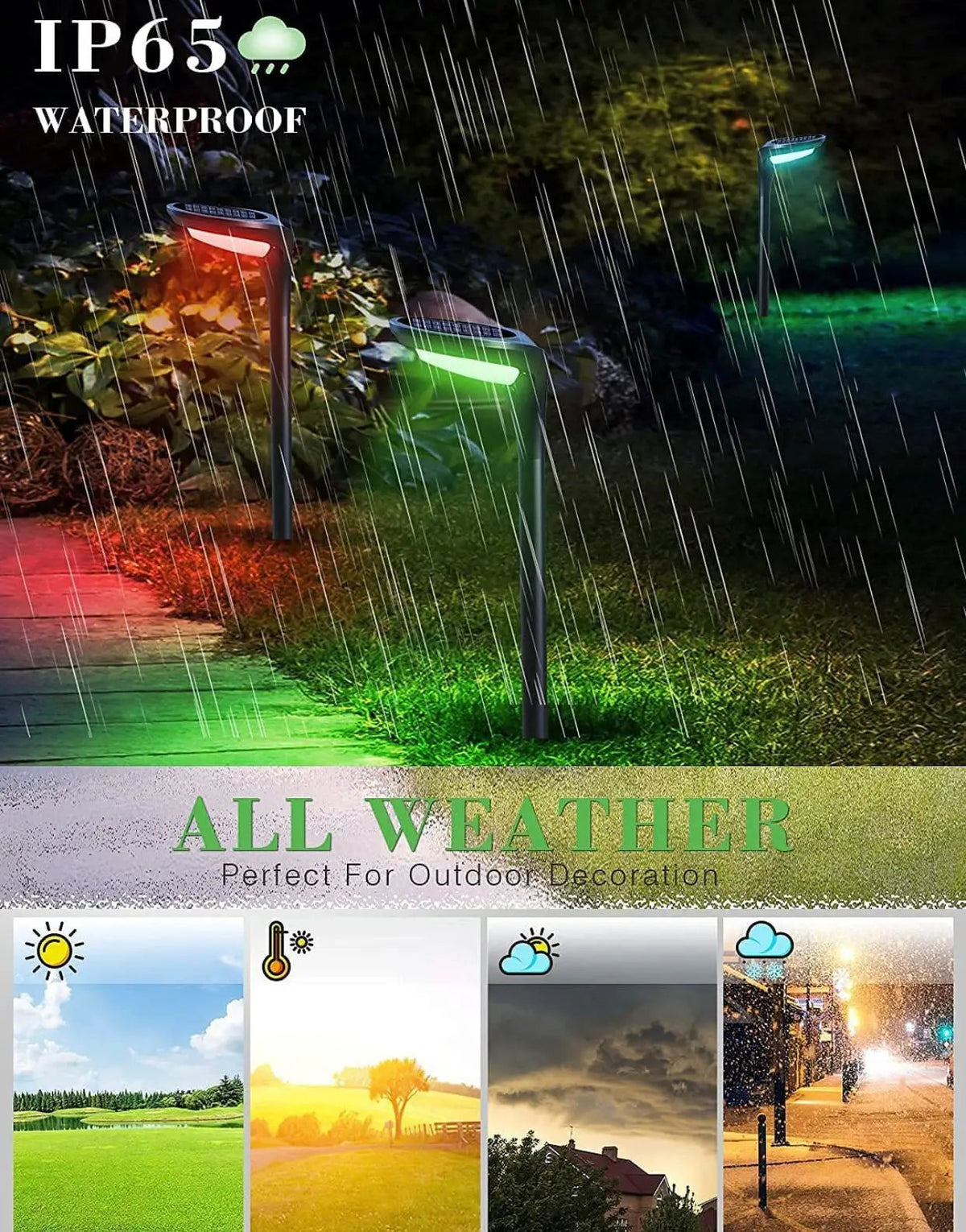 SmartYard Solar Pathway Lights, 4-Pack Color Glow LED Landscape Lighting-20 Lumen by Outdoor Solar Outlet