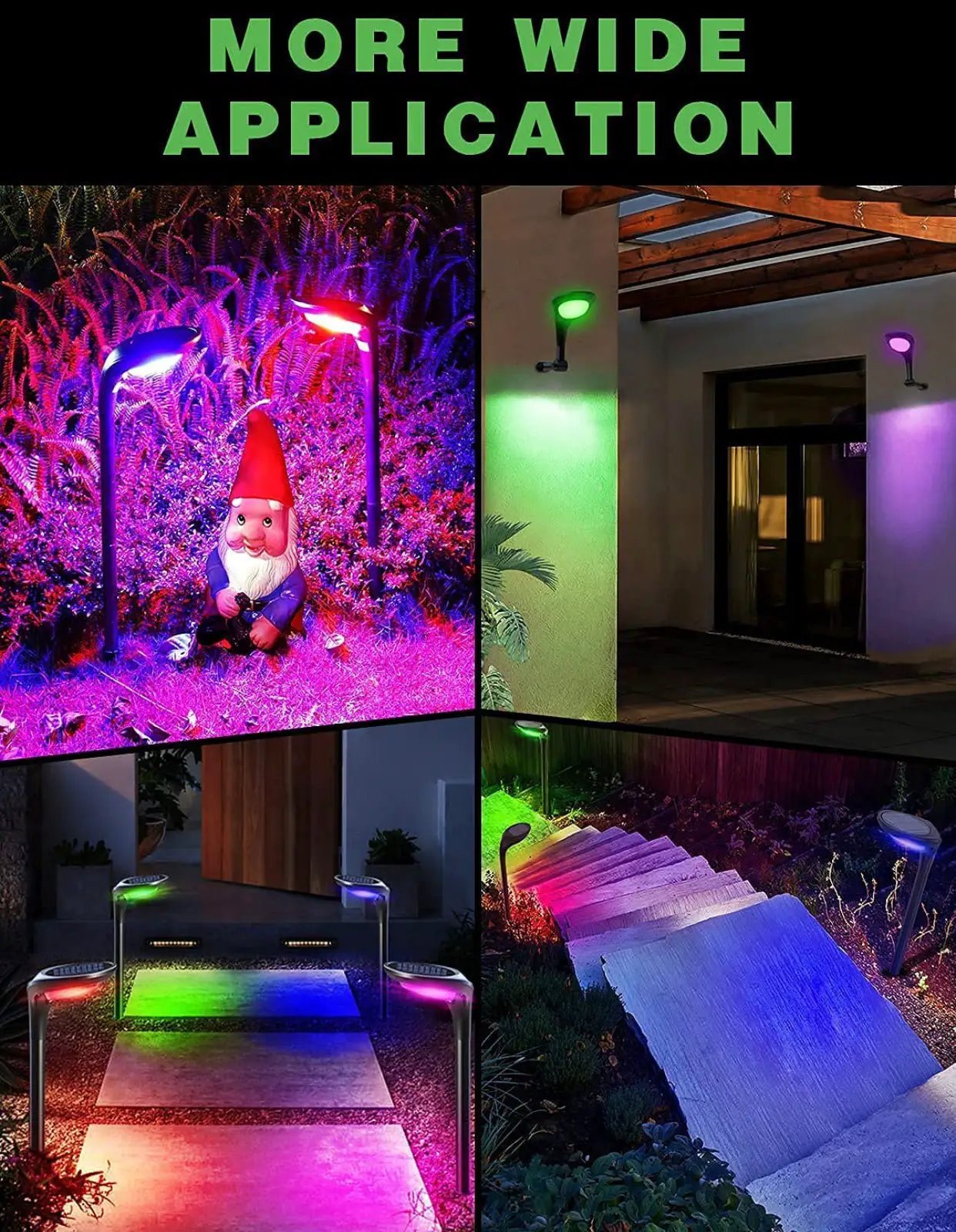 SmartYard Solar Pathway Lights, 4-Pack Color Glow LED Landscape Lighting-20 Lumen by Outdoor Solar Outlet