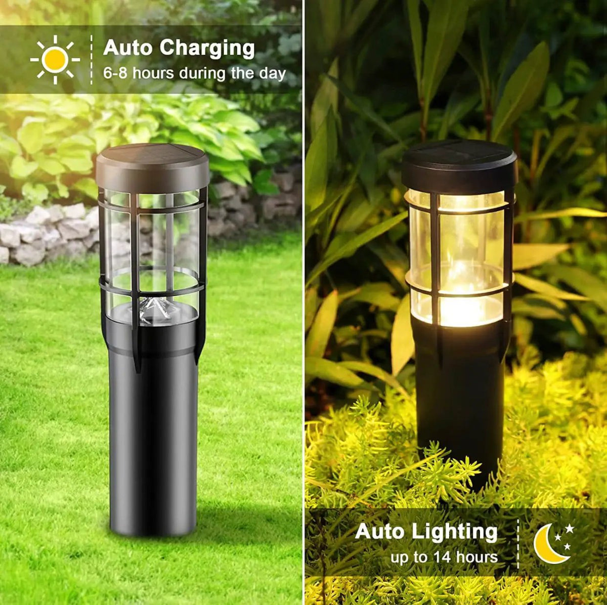 SmartYard Solar Pathway Lights, 6 Pack Solar Outdoor Lights Up to 14 Hrs Warm White & RGB by Outdoor Solar Outlet