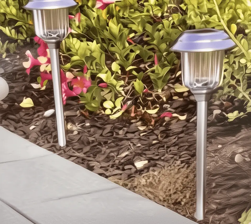 SmartYard Solar Pathway Lights Stainless-Steel and Glass (8 pack) by Outdoor Solar Outlet