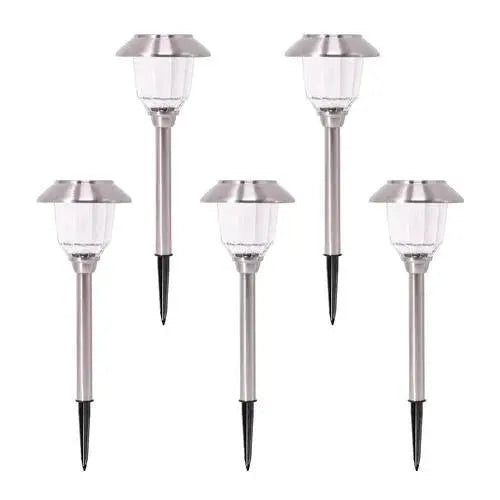 SmartYard Solar Pathway Lights Stainless-Steel and Glass (8 pack) by Outdoor Solar Outlet