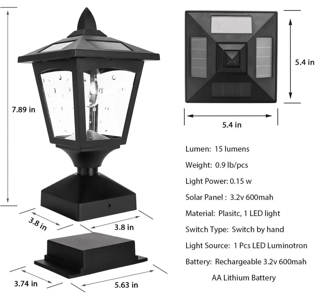SmartYard Solar Post Cap Lights Outdoor for Wood Fence Posts Pathway, Deck, Pack of 2 by Outdoor Solar Outlet