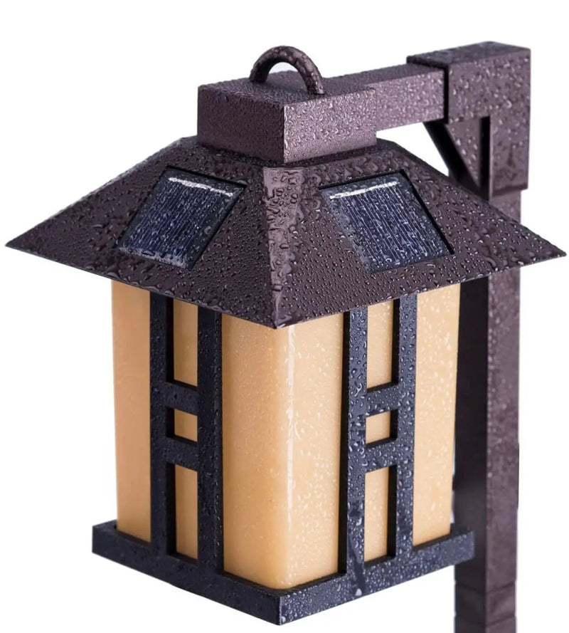 SmartYard Solar Powered Pathway Shepherd Hook Lights Asian Style (4 Pack) by Outdoor Solar Outlet