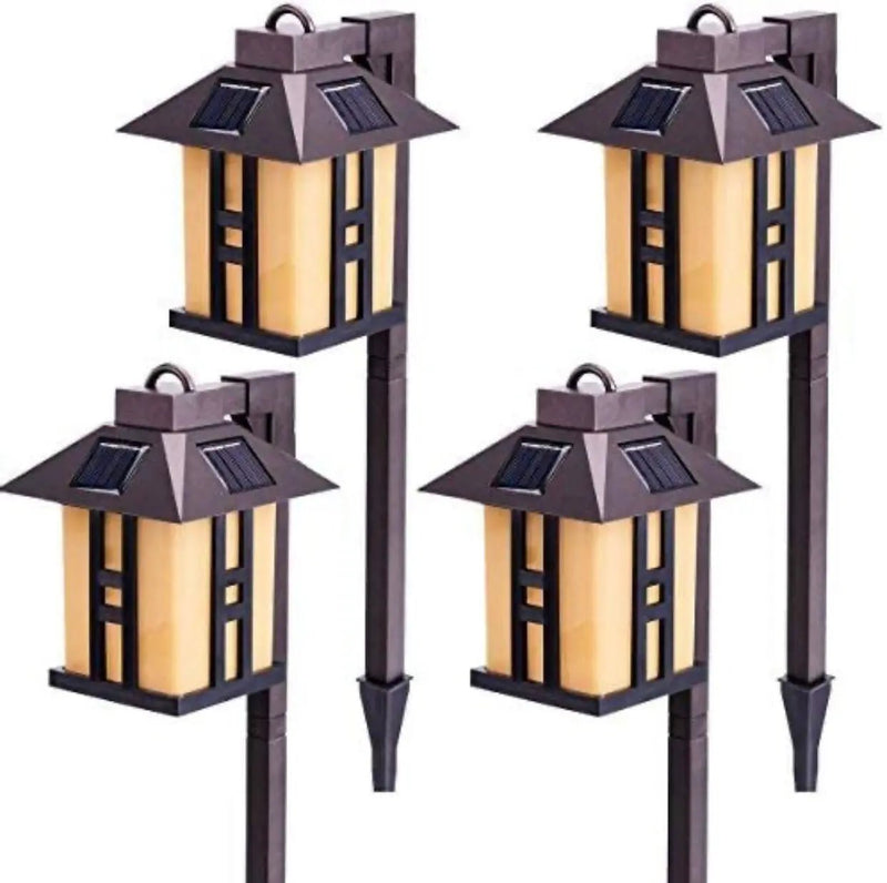 SmartYard Solar Powered Pathway Shepherd Hook Lights Asian Style (4 Pack) by Outdoor Solar Outlet