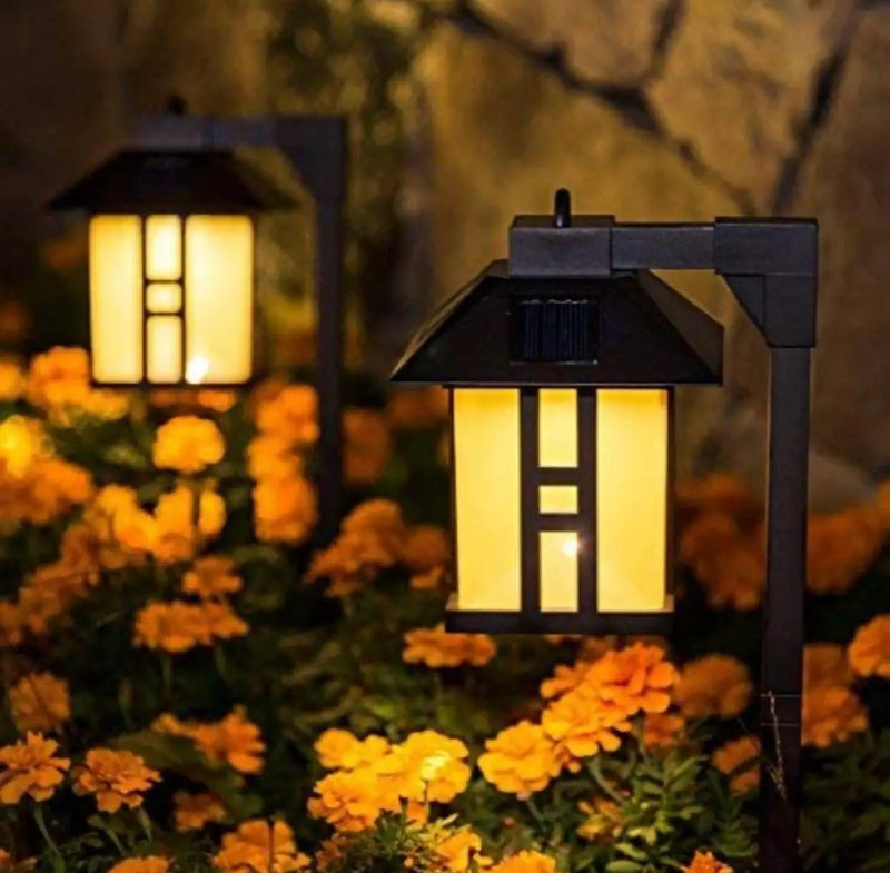SmartYard Solar Powered Pathway Shepherd Hook Lights Asian Style (4 Pack) by Outdoor Solar Outlet