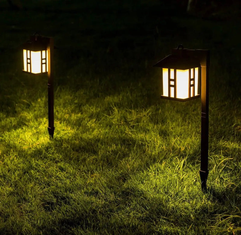 SmartYard Solar Powered Pathway Shepherd Hook Lights Asian Style (4 Pack) by Outdoor Solar Outlet