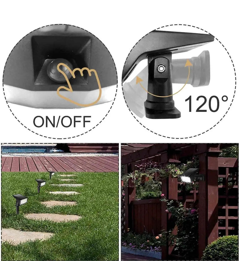 SmartYard Solar Spot Lights 53 LEDs, 2 Modes Pathway/Wall Lights 2 In 1 Auto On/Off 4 Pack(Cool White) by Outdoor Solar Outlet