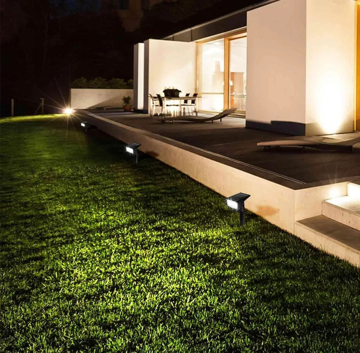 SmartYard Solar Spot Lights 53 LEDs, 2 Modes Pathway/Wall Lights 2 In 1 Auto On/Off 4 Pack(Cool White) by Outdoor Solar Outlet