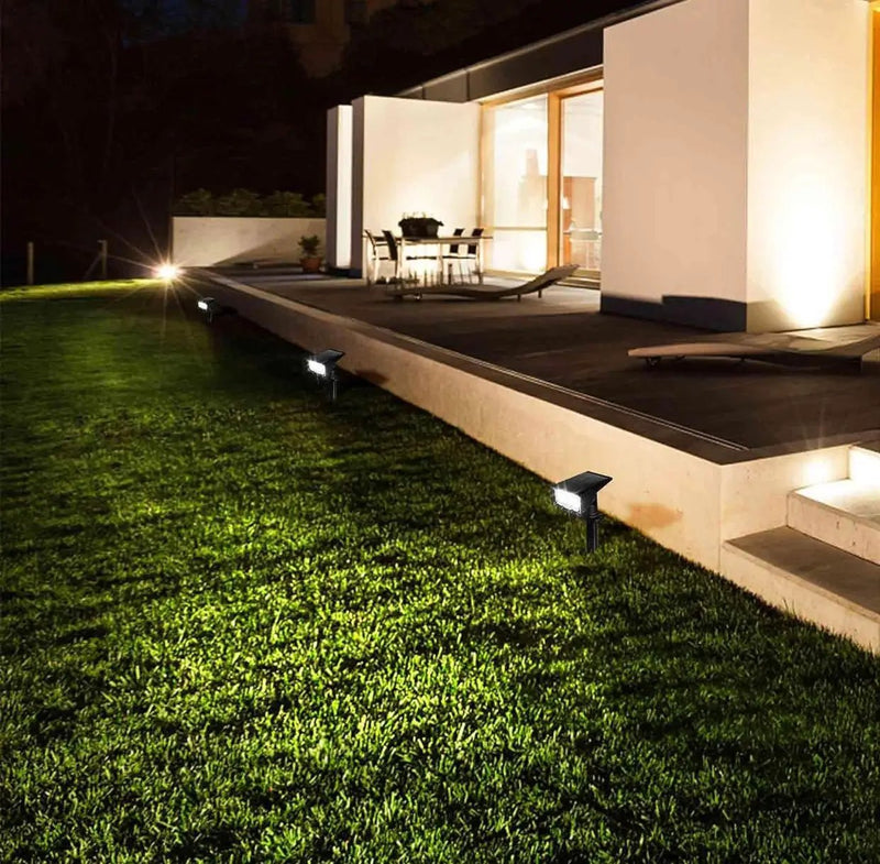SmartYard Solar Spot Lights 53 LEDs, 2 Modes Pathway/Wall Lights 2 In 1 Auto On/Off 4 Pack(Cool White) by Outdoor Solar Outlet