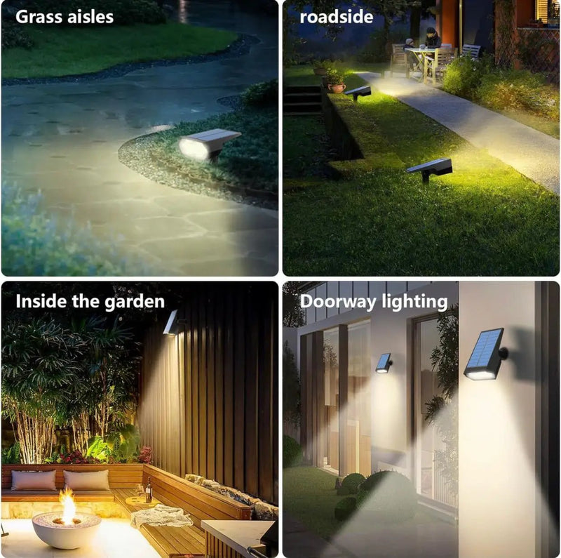 SmartYard Solar Spot Lights 53 LEDs, 2 Modes Pathway/Wall Lights 2 In 1 Auto On/Off 4 Pack(Cool White) by Outdoor Solar Outlet