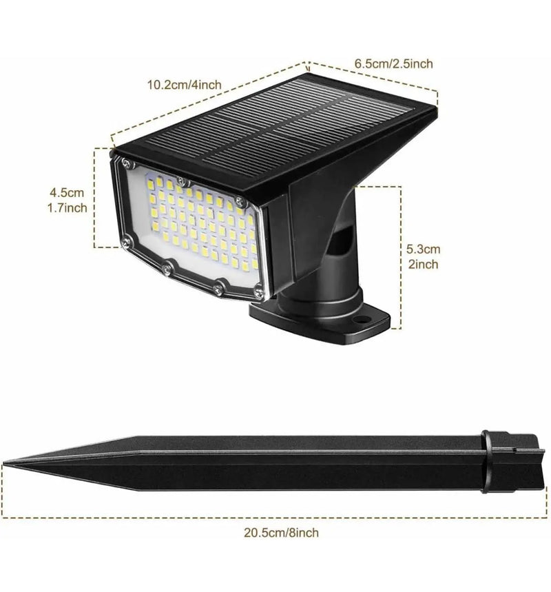 SmartYard Solar Spot Lights 53 LEDs, 2 Modes Pathway/Wall Lights 2 In 1 Auto On/Off 4 Pack(Cool White) by Outdoor Solar Outlet
