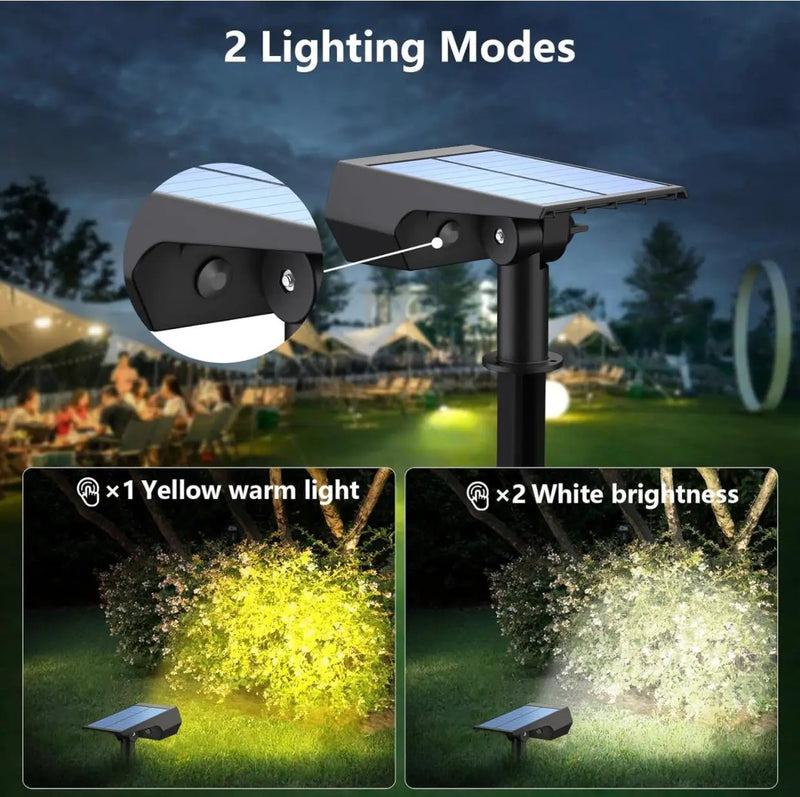 SmartYard Solar Spot Lights 53 LEDs, 2 Modes Pathway/Wall Lights 2 In 1 Auto On/Off 4 Pack(Cool White) by Outdoor Solar Outlet