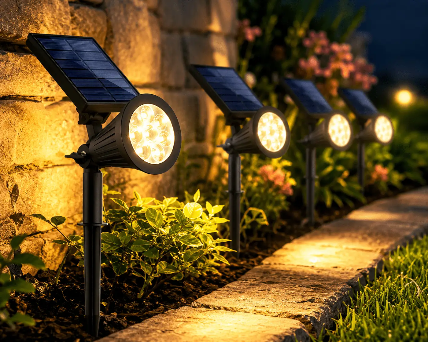 SmartYard Solar SpotLights Outdoor, Waterproof Solar Powered Landscape 2-in-1 Wall Light Auto On/Off , Pack of 4 by Outdoor Solar Outlet