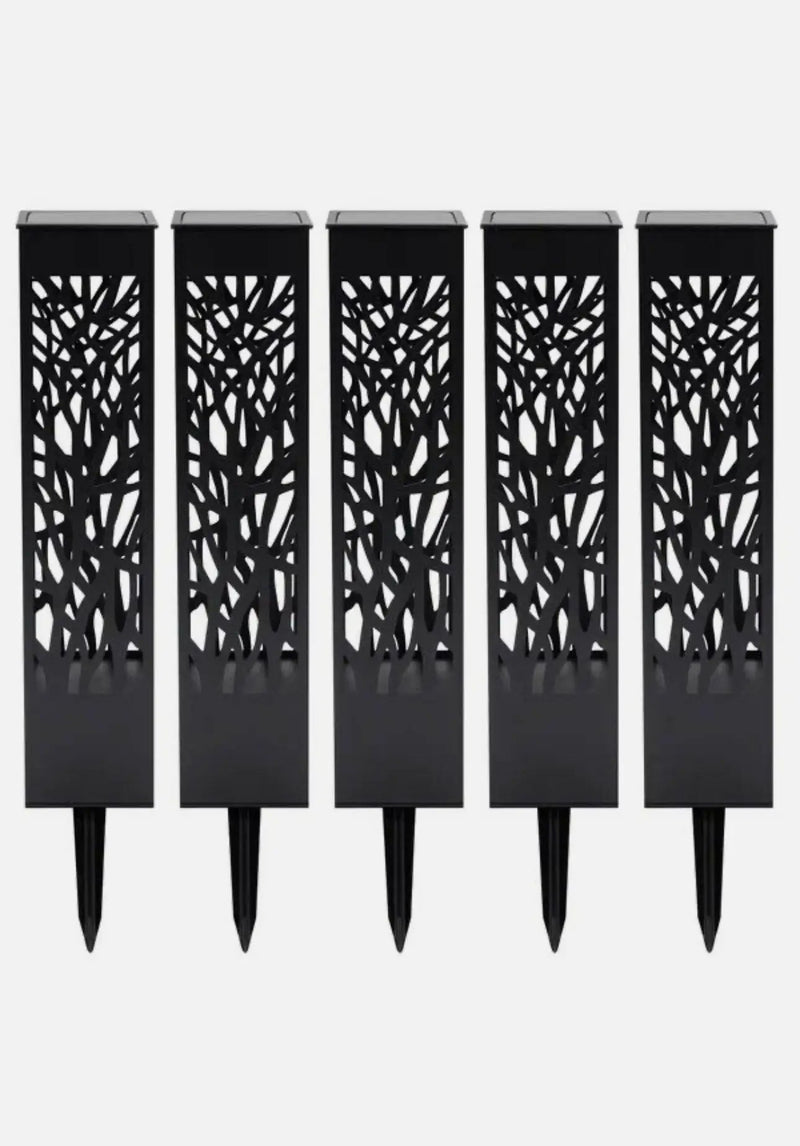 SmartYard Square Solar Bollard Pathway Lights – 35 Lumen, 5-pack by Outdoor Solar Outlet