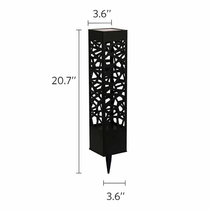 SmartYard Square Solar Bollard Pathway Lights – 35 Lumen, 5-pack by Outdoor Solar Outlet
