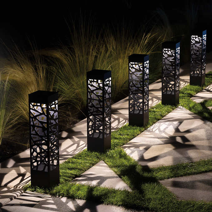 SmartYard Square Solar Bollard Pathway Lights – 35 Lumen, 5-pack by Outdoor Solar Outlet