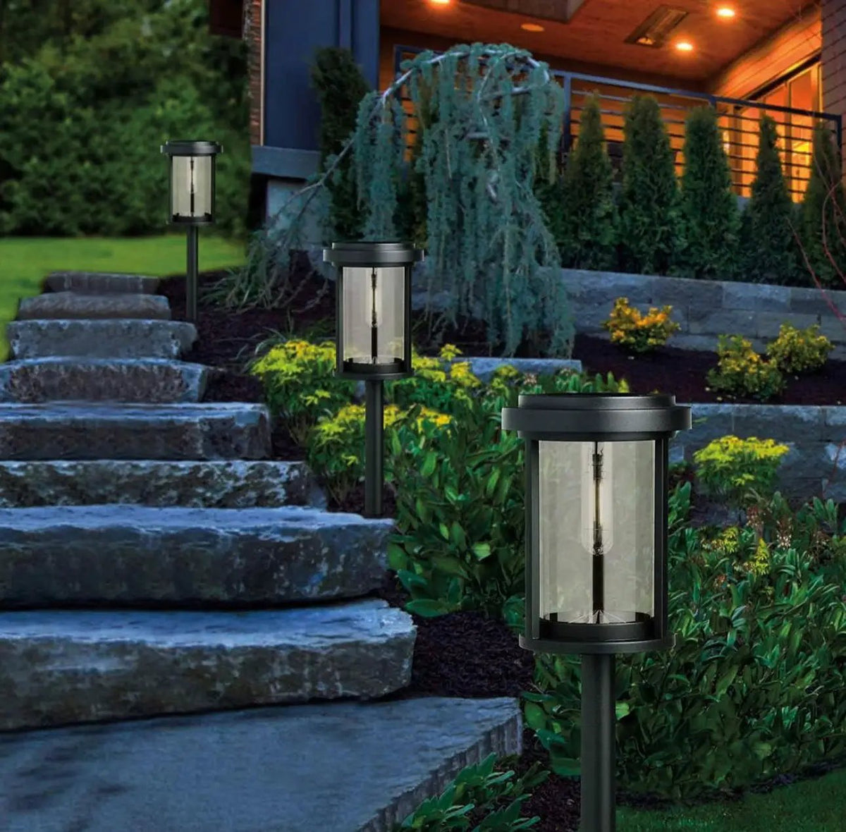 SmartYard Vintage LED Bulb - Solar Pathway Light Set of 4 by Outdoor Solar Outlet