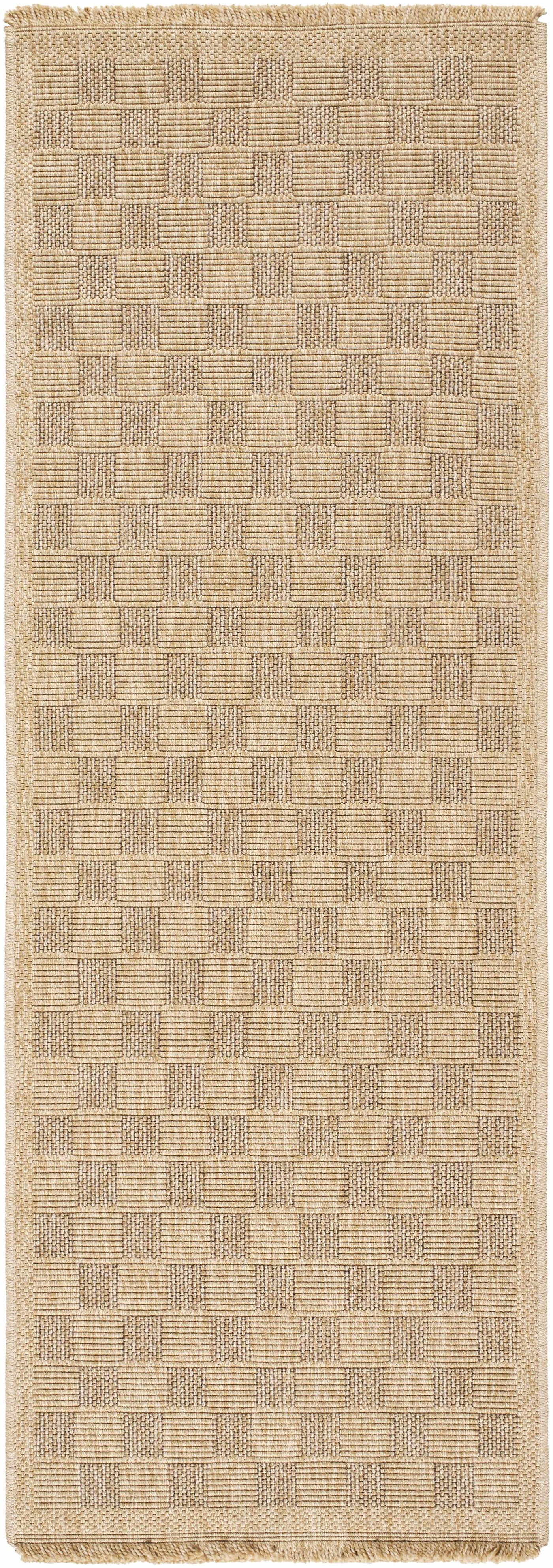 Jurek Beige Checkered Outdoor Area Rug by Boutique Rugs