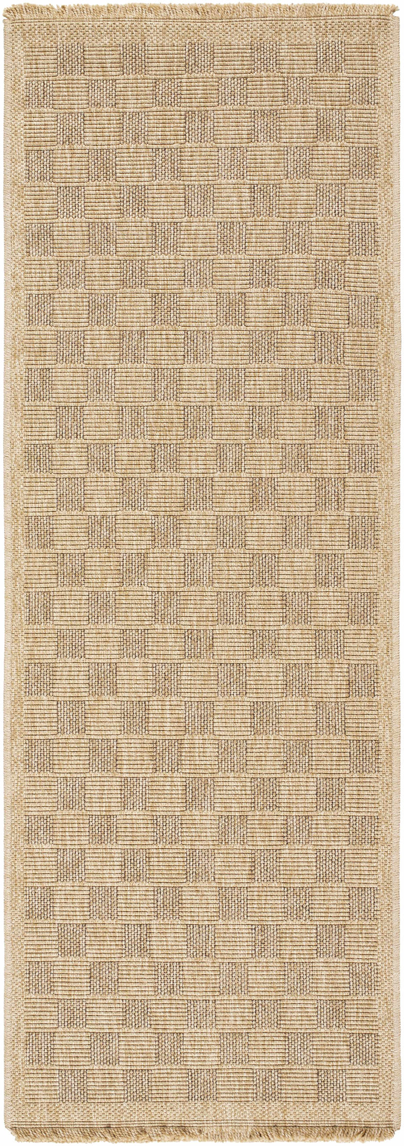 Jurek Beige Checkered Outdoor Area Rug by Boutique Rugs